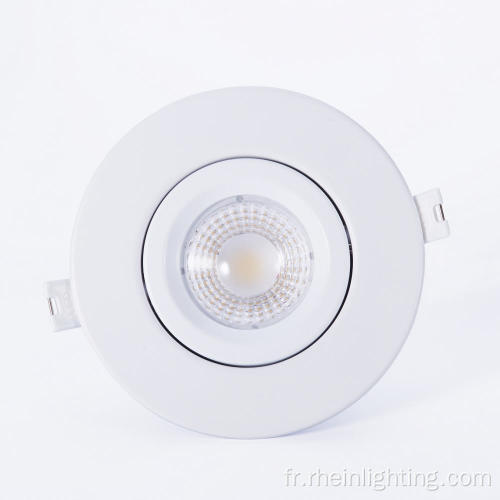 Downlight encastré à cardan à intensité variable pour l'éclairage domestique